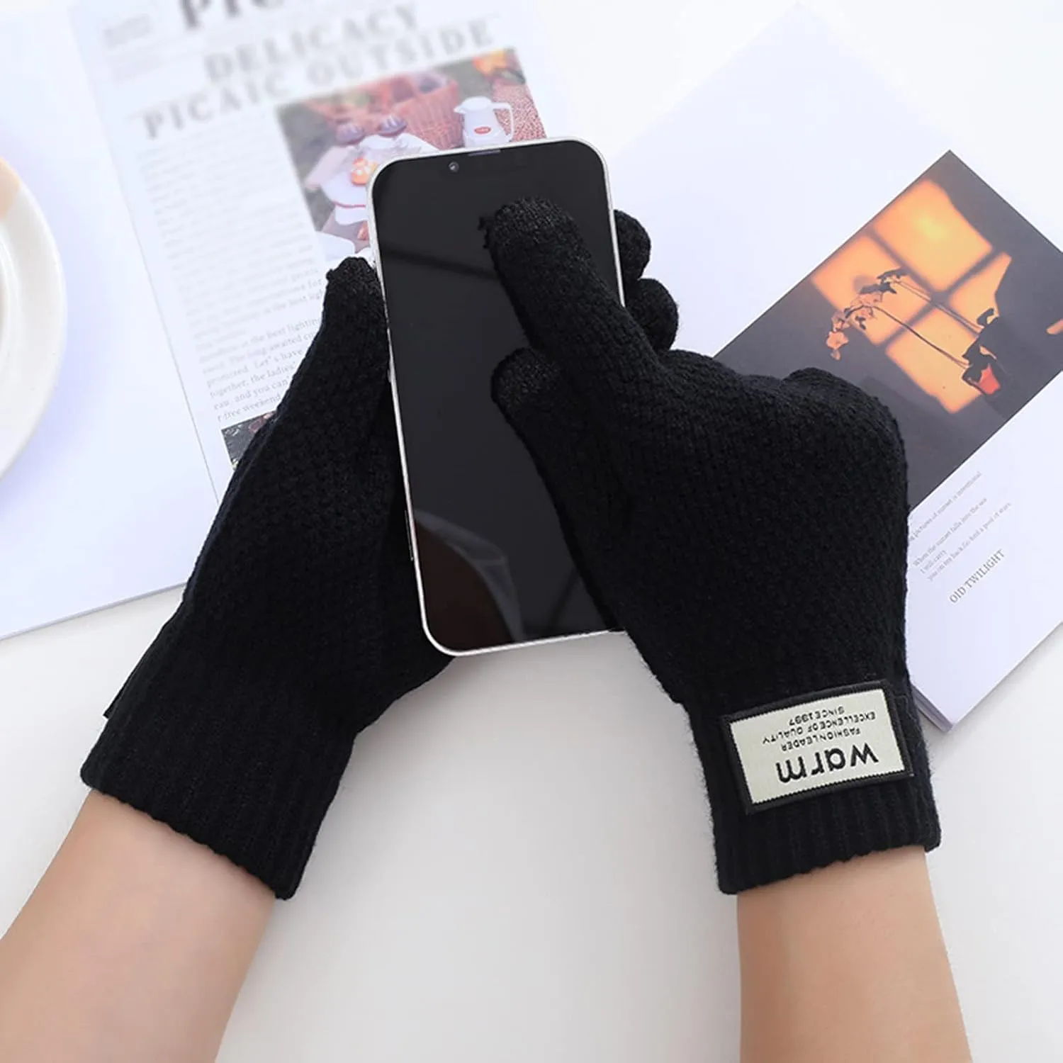 Winter Gloves Women Men Ski Gloves Liners Thermal Warm Touchscreen, for Cycling, Running, Driving, Hiking, Walking