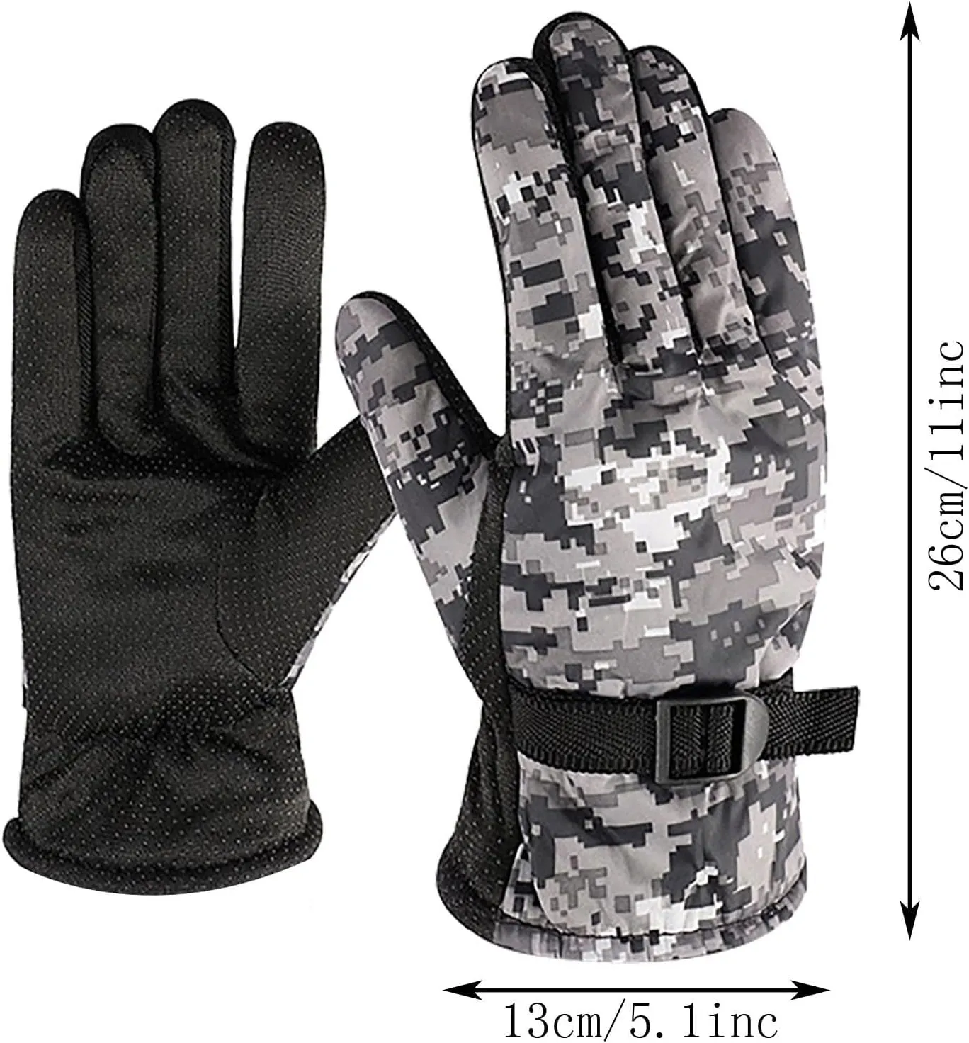 Winter Outdoor Skiing Gloves Windproof Glove Ski Riding Camouflage Warm Mountain Mittens for Women Cold Weather Heated Winter