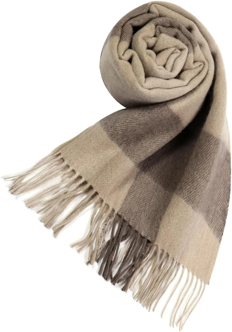 Winter Wool Plaid Striped Scarf for Men,Women Fashion Tartan Checkered Scarf Scarves