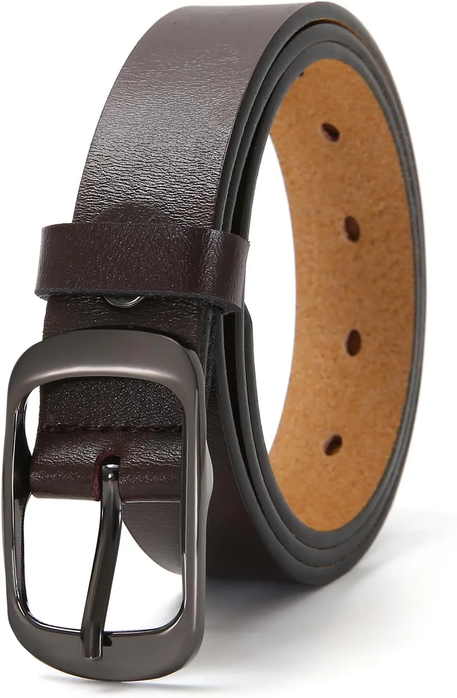Women Leather Belts for Jeans Pants Fashion Dress Belt for Women with Solid Pin Buckle