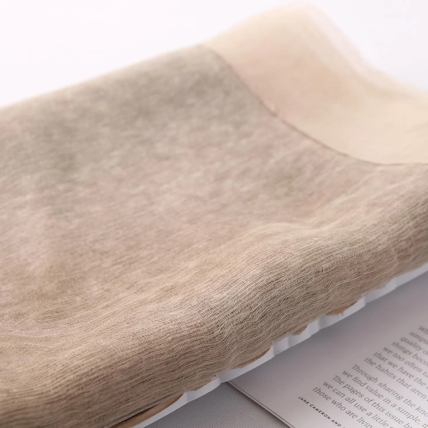 Women's Double Layer Scarf Lightweight Silk Wool Blend - Fluffy Airy All-Season Scarf Solid Color for Coats & Jackets