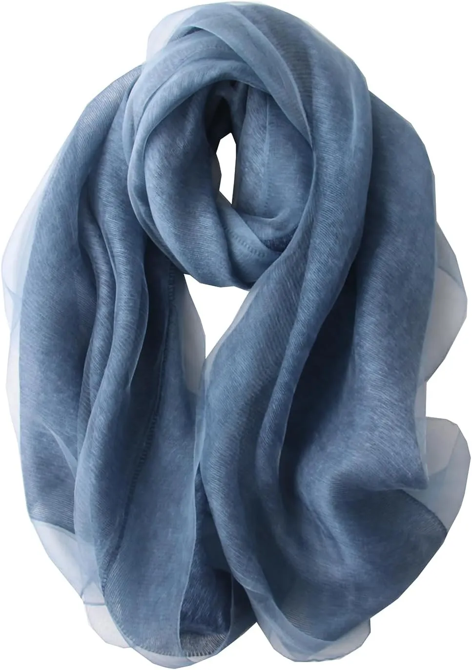 Women's Double Layer Scarf Lightweight Silk Wool Blend - Fluffy Airy All-Season Scarf Solid Color for Coats & Jackets