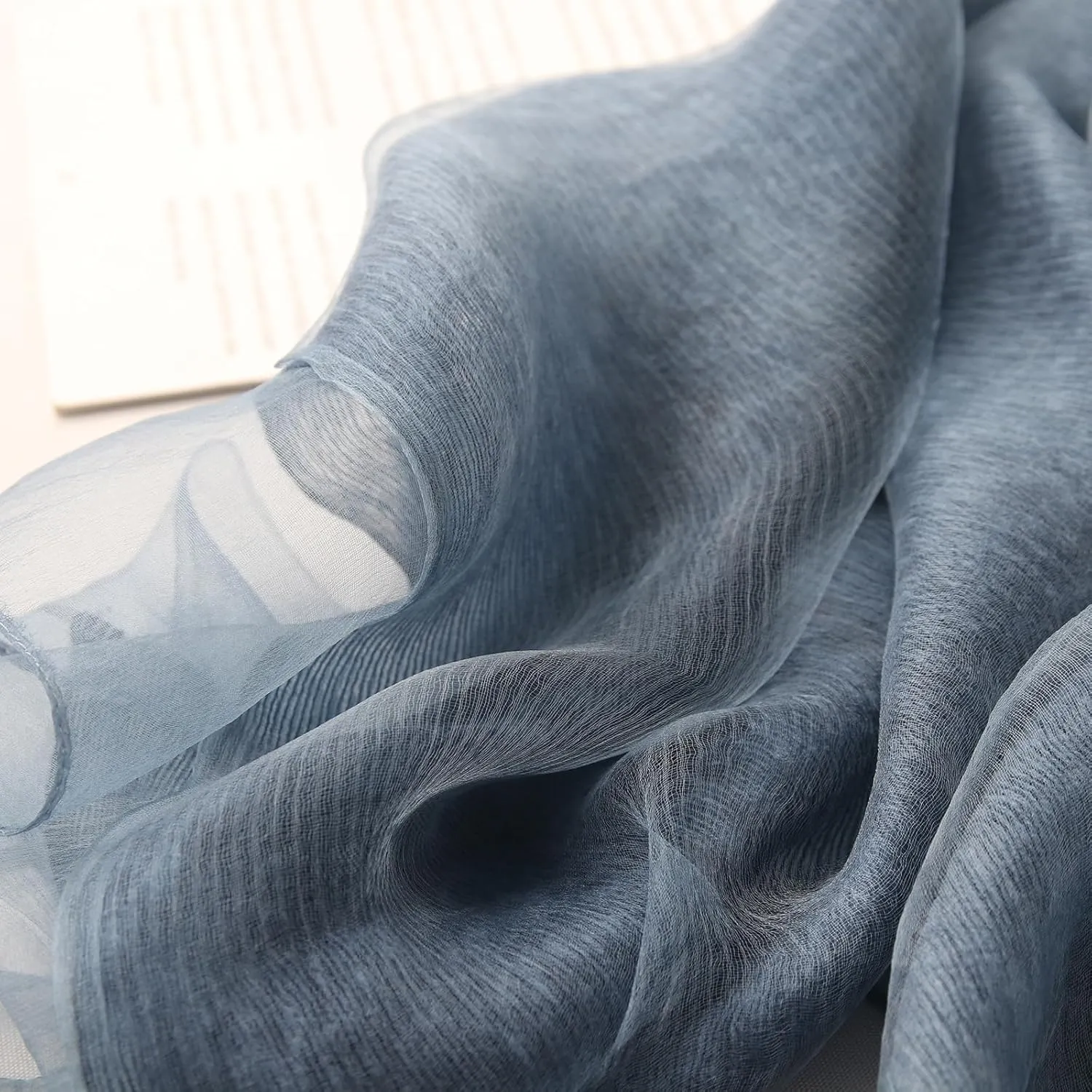 Women's Double Layer Scarf Lightweight Silk Wool Blend - Fluffy Airy All-Season Scarf Solid Color for Coats & Jackets