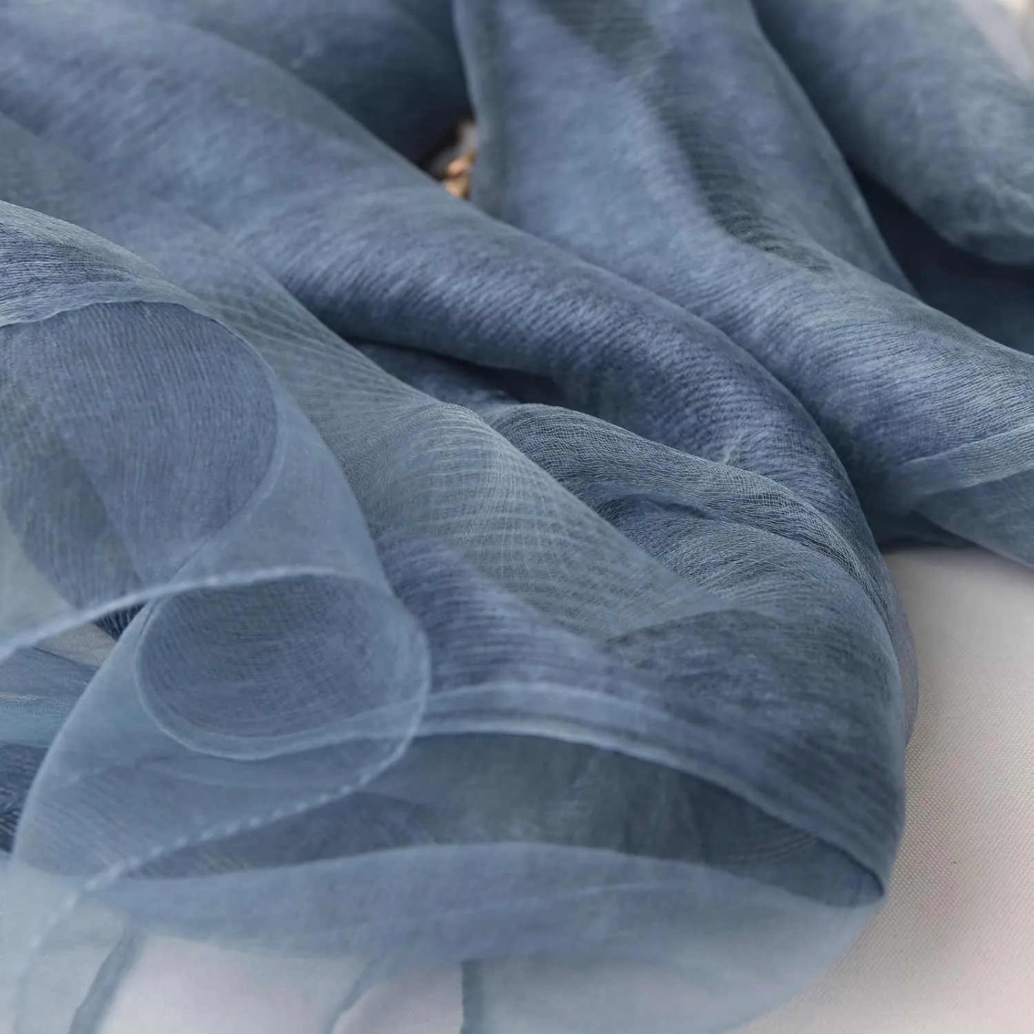 Women's Double Layer Scarf Lightweight Silk Wool Blend - Fluffy Airy All-Season Scarf Solid Color for Coats & Jackets
