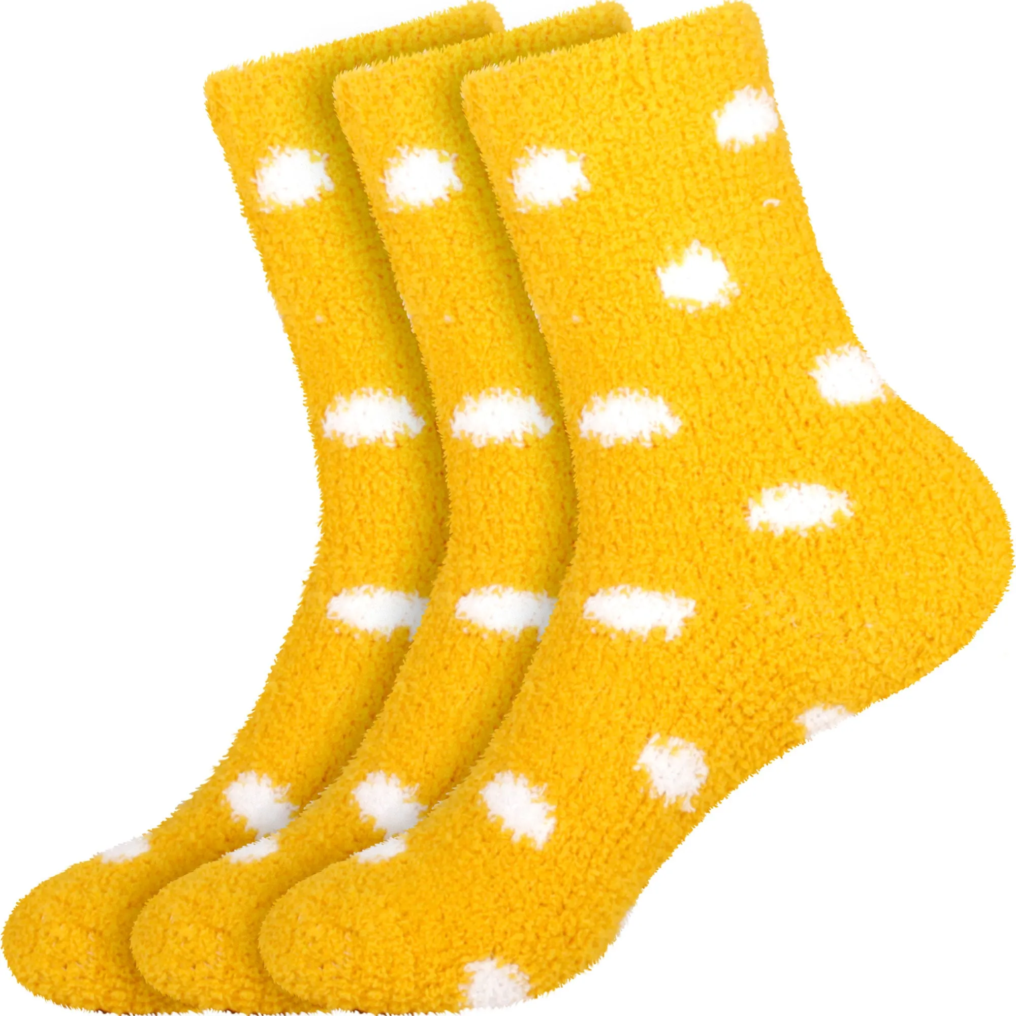 Women's Fuzzy Polka Dots Socks - 3 Pair