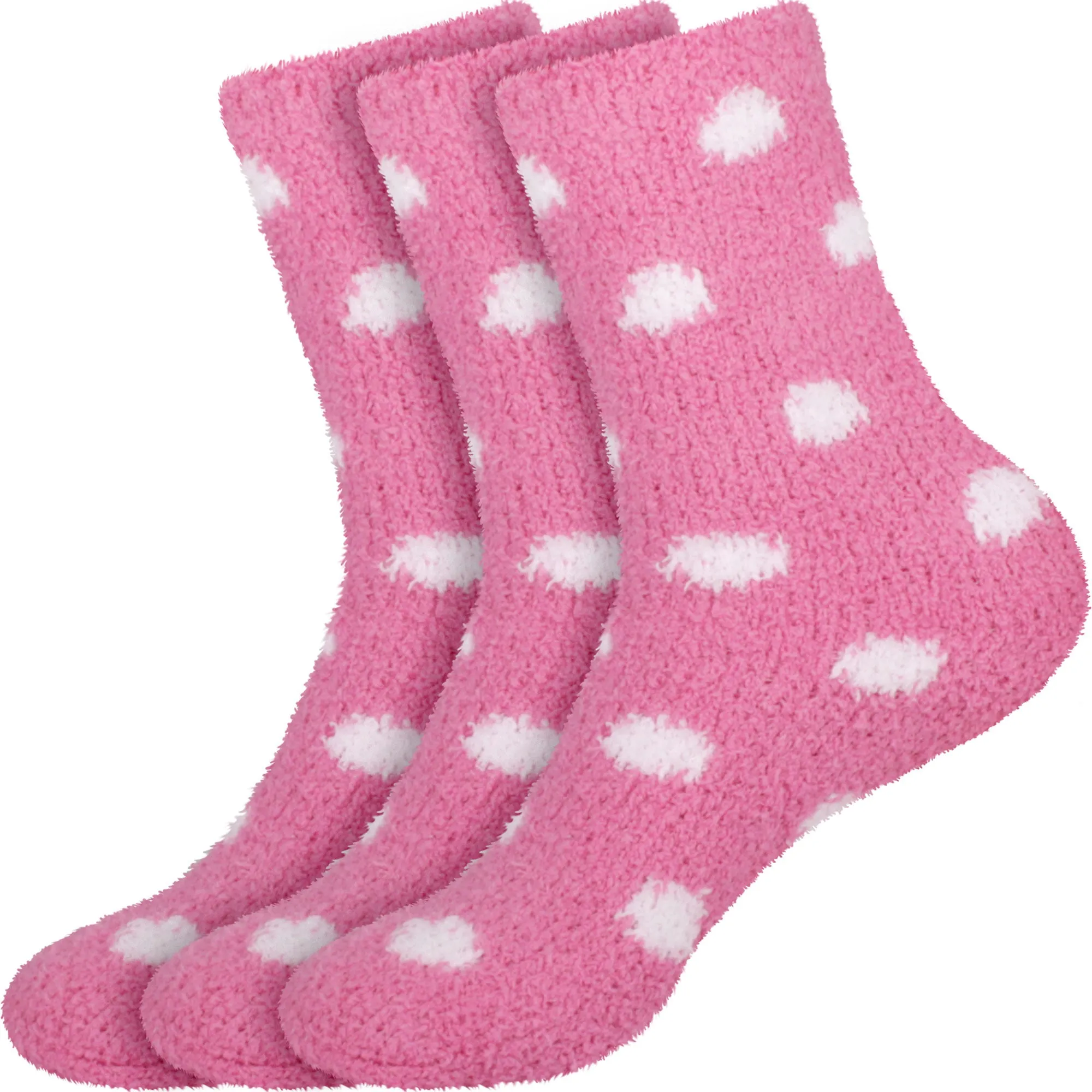 Women's Fuzzy Polka Dots Socks - 3 Pair