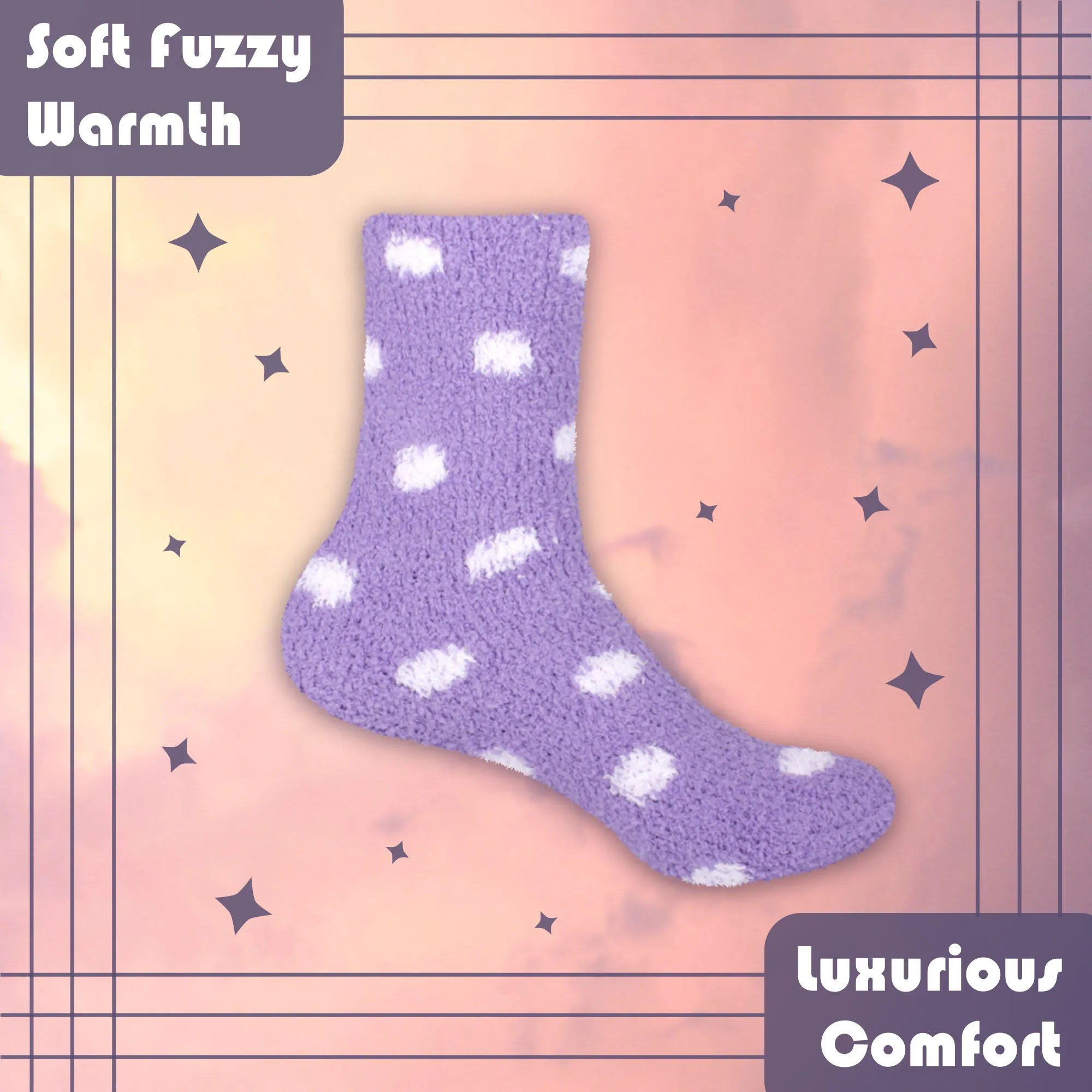 Women's Fuzzy Polka Dots Socks - 3 Pair