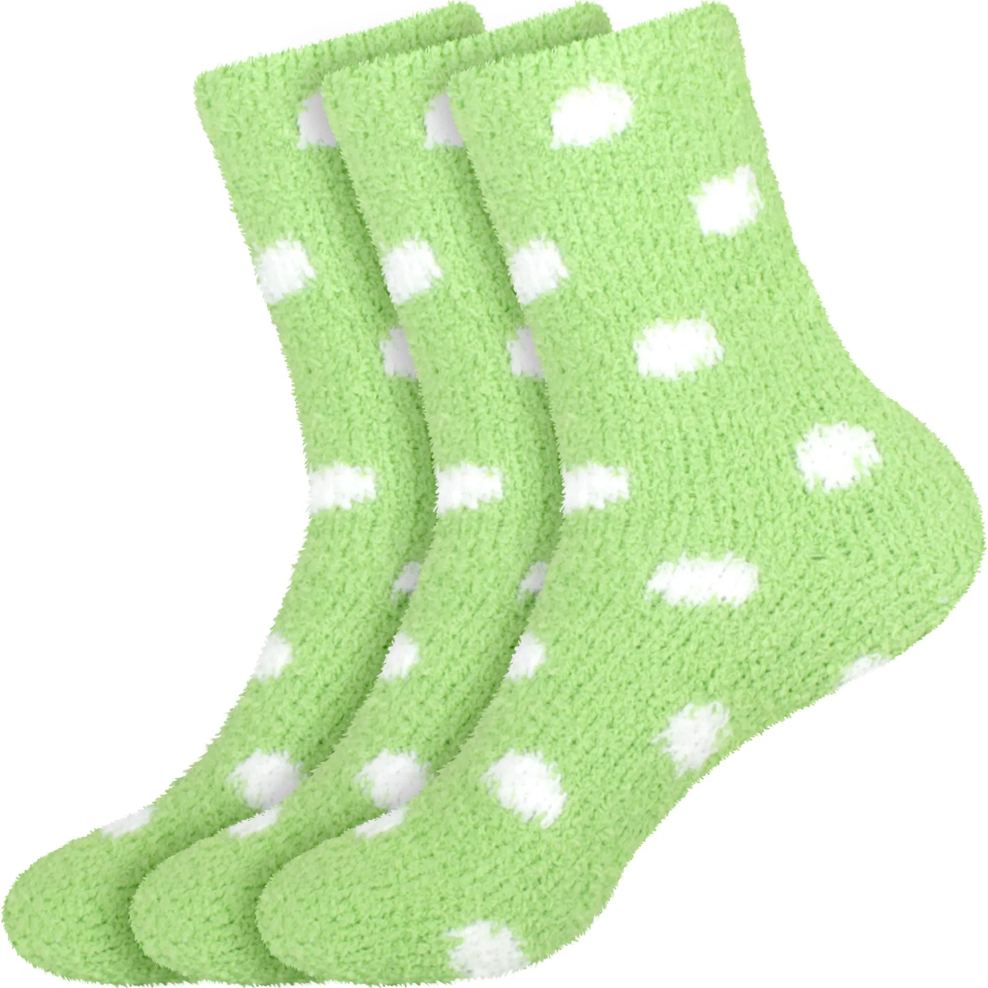 Women's Fuzzy Polka Dots Socks - 3 Pair
