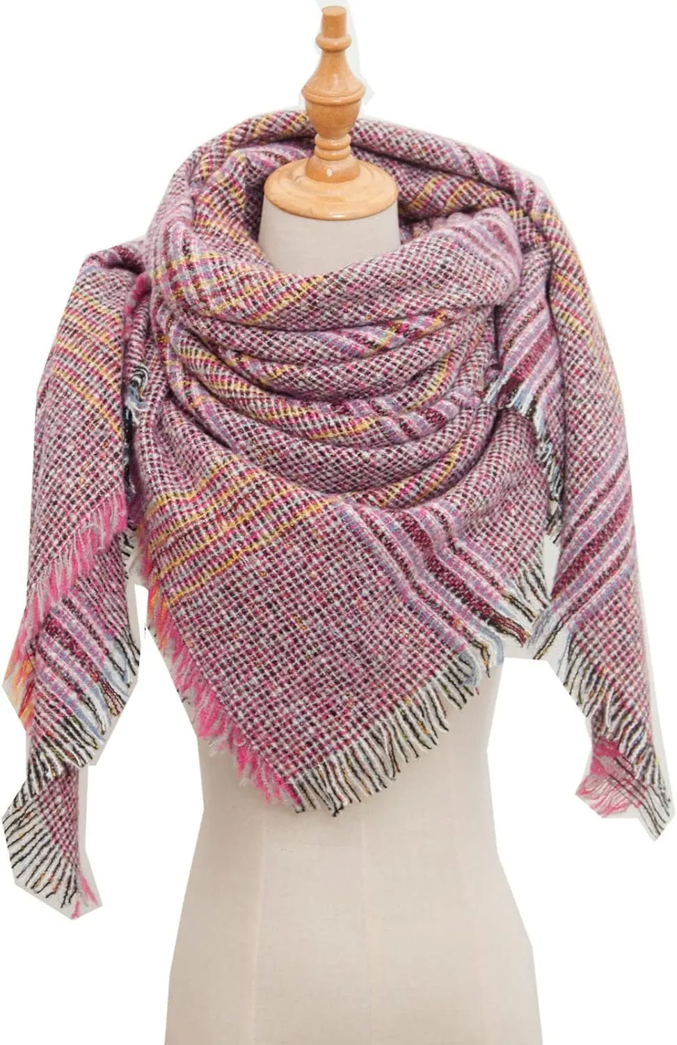 Women's Plaid Blanket Winter Scarf Warm Cozy Tartan Wrap Oversized Shawl Fall Winter Scarves for Women