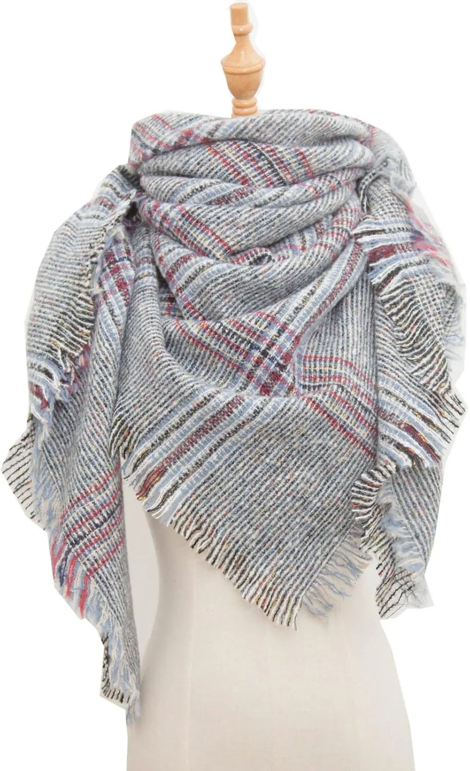 Women's Plaid Blanket Winter Scarf Warm Cozy Tartan Wrap Oversized Shawl Fall Winter Scarves for Women