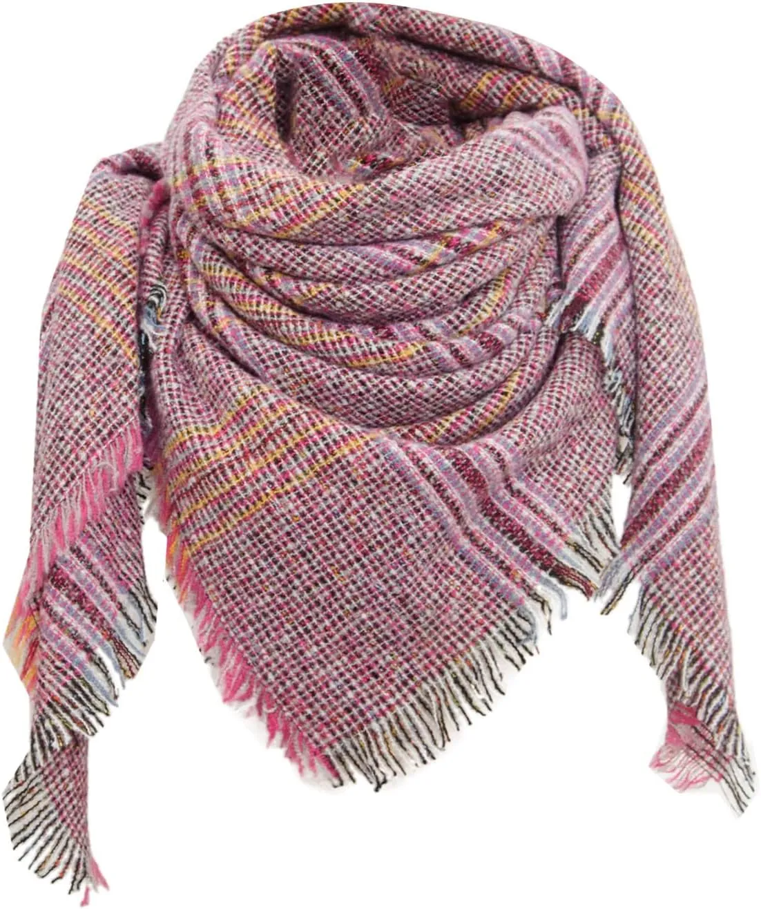 Women's Plaid Blanket Winter Scarf Warm Cozy Tartan Wrap Oversized Shawl Fall Winter Scarves for Women